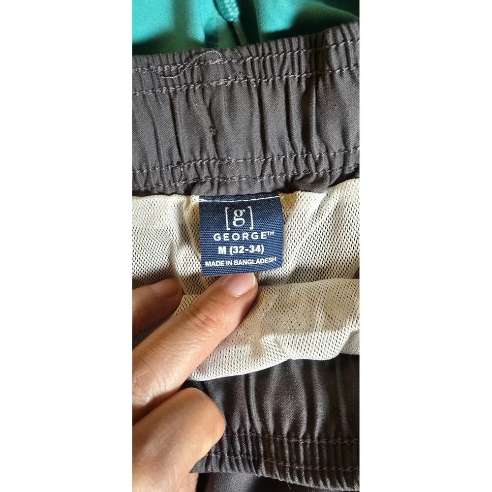 George Mens Swim Trunks Bundle 2 Pack Grey Turquoise Blue Mesh Lined Medium M